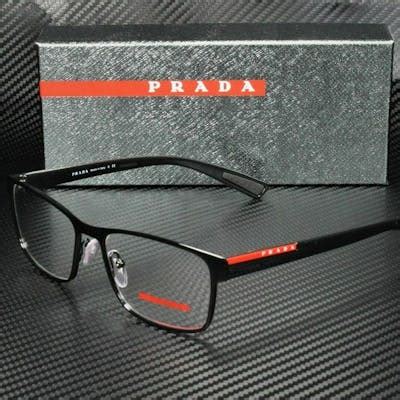 prada mens eyeglasses ps 50gv black matte|PRADA LINEA ROSSA PS 50GV Men's Rectangle .